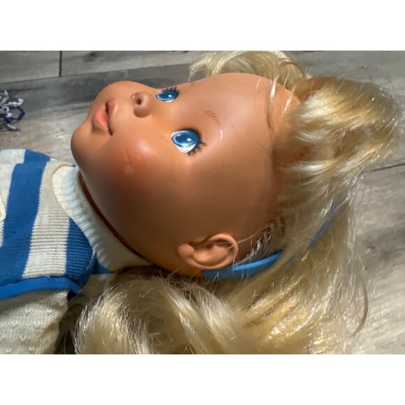 Fisher Price 80's Vintage Ideal Cheerleader Mandy Doll With Pom-Poms and Headban - Picture 4 of 11
